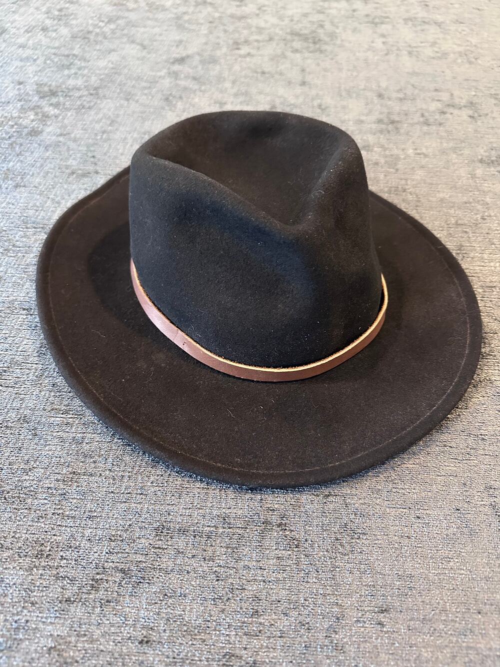 Pendleton Mens Large Black 100% Virgin Wool Fedora Outback Hat USA Made